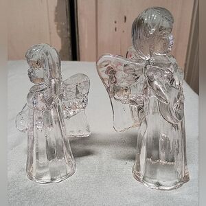 Silvestri Artistry For the Home Crystal 3 Angels Candle Votive Figurines Vintage
